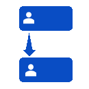 Es wird ein Icon abgebildet, welches ein Workflow symbolisieren soll.